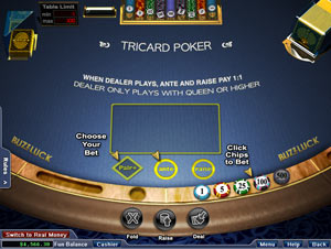 buzzluck casino tri card poker